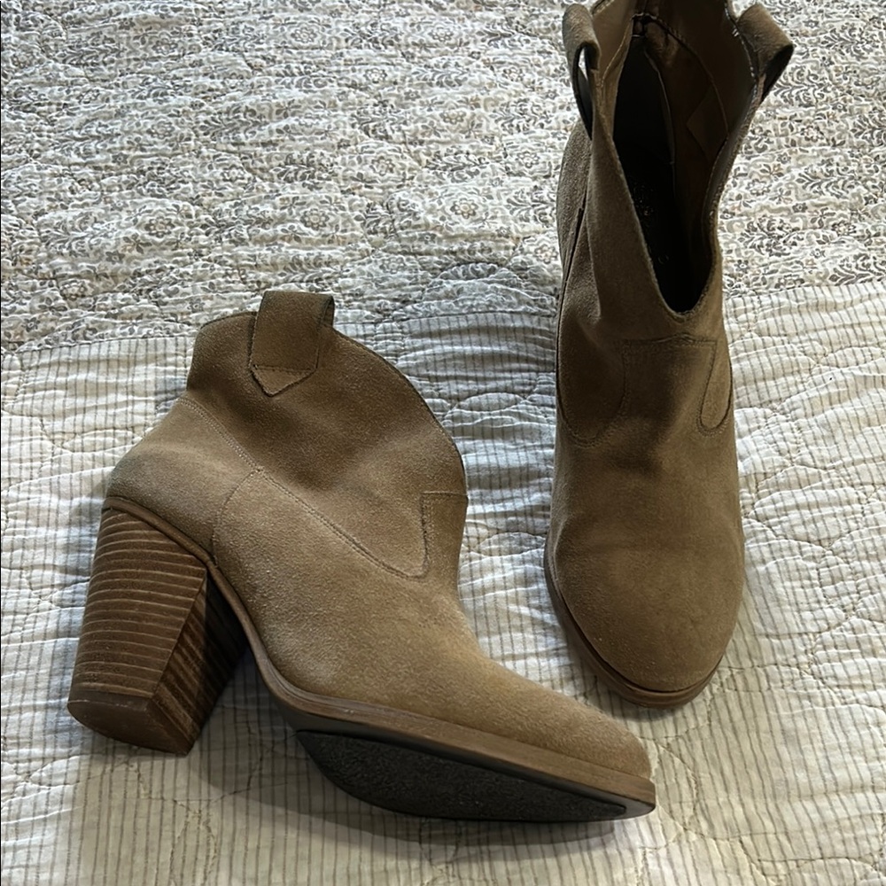 Vince Camuto Tan Suede Ankle Boots
